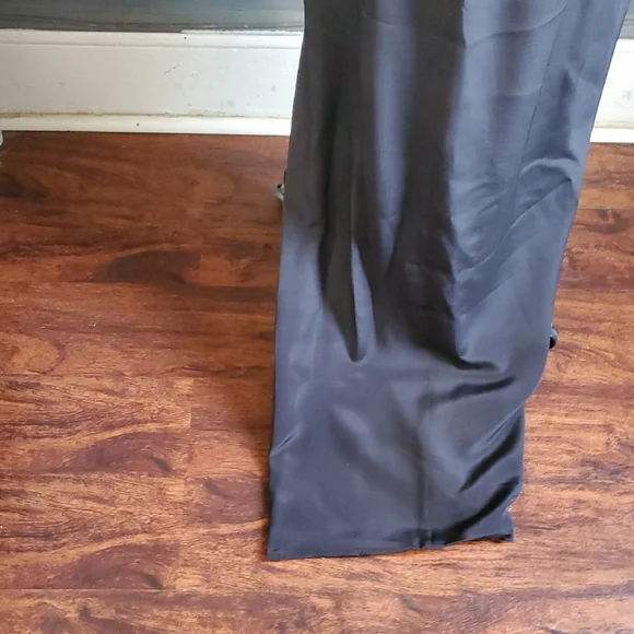 Theia 100% Silk Formal   Blue Cap Sleeve Crew Neck Gown Sz 2 - Picture 8 of 17